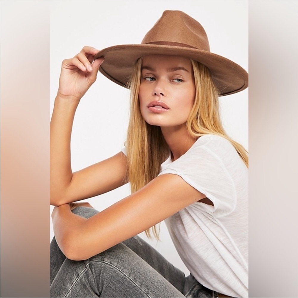 Free People 100% Wool Rancher Hat in Bone - Picture 2 of 16
